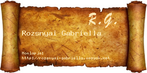 Rozsnyai Gabriella névjegykártya